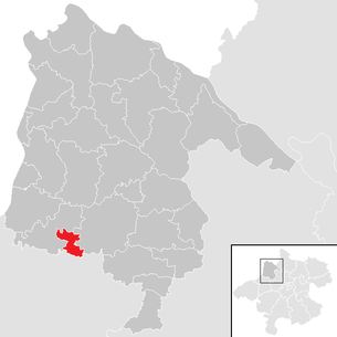 Lage der Gemeinde Mayrhof im Bezirk Schärding (anklickbare Karte)
