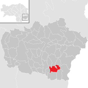 Lage der Gemeinde Merkendorf (Steiermark) im Bezirk Feldbach (anklickbare Karte)