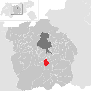 Lage der Gemeinde Mieders im Bezirk Innsbruck Land (anklickbare Karte)