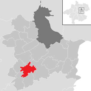 Lage der Gemeinde Neuhofen an der Krems im Bezirk Linz-Land (anklickbare Karte)