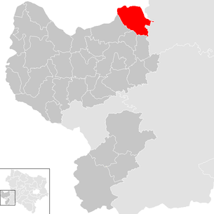 Lage der Gemeinde Neustadtl an der Donau im Bezirk Amstetten (anklickbare Karte)