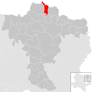 Lage der Gemeinde Ottenthal im Bezirk Mistelbach (anklickbare Karte)