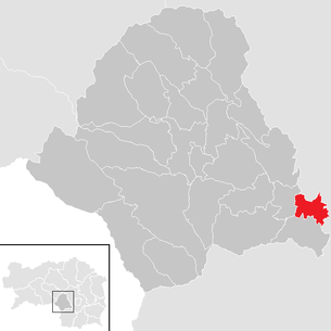 Lage der Gemeinde Söding im Bezirk Voitsberg (anklickbare Karte)