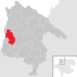 Lage der Gemeinde Sankt Florian am Inn im Bezirk Schärding (anklickbare Karte)