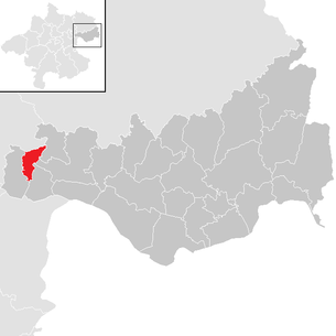 Lage der Gemeinde Sankt Georgen an der Gusen im Bezirk Perg (anklickbare Karte)