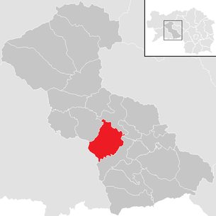 Lage der Gemeinde Sankt Peter ob Judenburg im Bezirk Judenburg (anklickbare Karte)