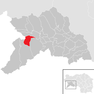 Lage der Gemeinde St. Ruprecht-Falkendorf im Bezirk Murau (anklickbare Karte)