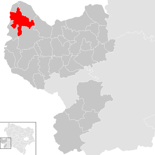 Lage der Gemeinde Sankt Valentin (Niederösterreich) im Bezirk Amstetten (anklickbare Karte)