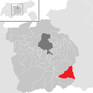 Lage der Gemeinde Schmirn im Bezirk Innsbruck Land (anklickbare Karte)