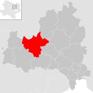 Lage der Gemeinde Sierndorf im Bezirk Korneuburg (anklickbare Karte)