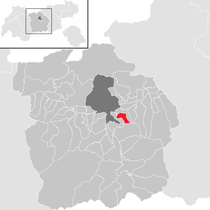 Lage der Gemeinde Sistrans im Bezirk Innsbruck Land (anklickbare Karte)