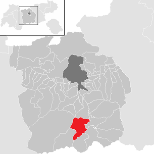 Lage der Gemeinde Trins im Bezirk Innsbruck Land (anklickbare Karte)