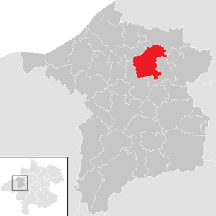 Lage der Gemeinde Utzenaich im Bezirk Ried im Innkreis (anklickbare Karte)