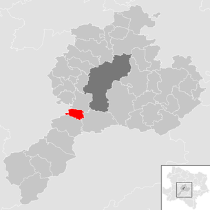 Lage der Gemeinde Weinburg (Niederösterreich) im Bezirk Sankt Pölten-Land (anklickbare Karte)