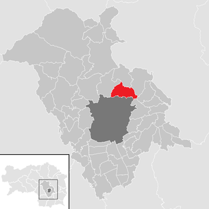 Lage der Gemeinde Weinitzen im Bezirk Graz-Umgebung (anklickbare Karte)