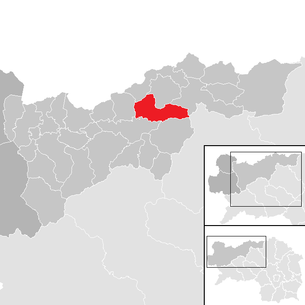 Lage der Gemeinde Weng im Gesäuse im Bezirk Liezen (anklickbare Karte)