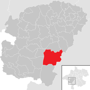 Lage der Gemeinde Weyregg am Attersee im Bezirk  Vöcklabruck (anklickbare Karte)