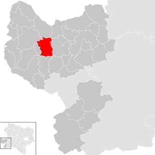 Lage der Gemeinde Wolfsbach (Niederösterreich) im Bezirk Amstetten (anklickbare Karte)