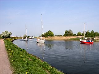 Der Ryck kurz vor der Mündung in Wieck