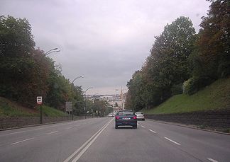 Die Grünbergstraße Blickrichtung Norden