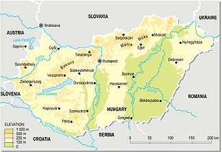Lage des Bükks im Norden Ungarns zwischen Eger und Miskolc