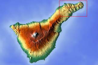 Lage des Anaga-Gebirges auf Teneriffa
