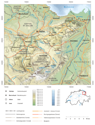 Karte Kanton Appenzell Ausserrhoden