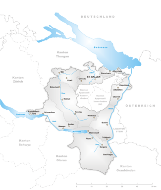 Karte Kanton St. Gallen