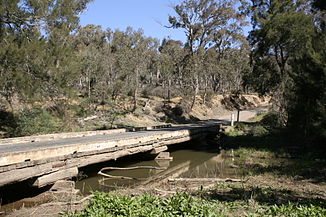 Brücke über den Fluss im Verlauf der Straße von Goulburn nach Oberon