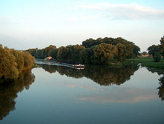 Mündung der Osobłoga in die Oder.