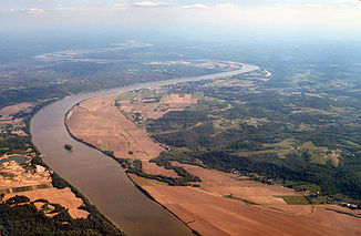 Der Fluss an der Grenze von Indiana und Illinois.