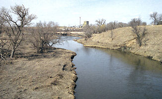 Der Whetstone River in der Nähe von Big Stone City, Grant County, South Dakota