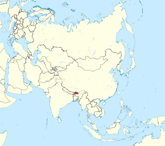 Bhutan in Asia (-mini map -rivers).svg