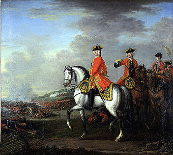 Georg II. von Großbritannien während der Schlacht bei Dettingen