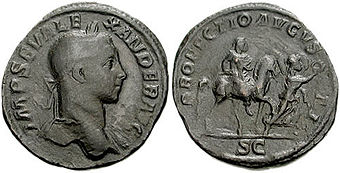 Münze anlässlich des Aufbruchs von Severus Alexander nach Persien