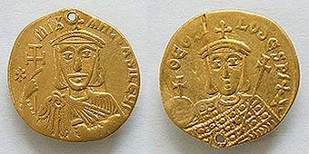 Münze von Michael II. und Theophilos