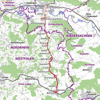 Strecke der Extertalbahn