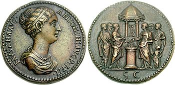 Faustina die Jüngere auf einer römischen Münze
