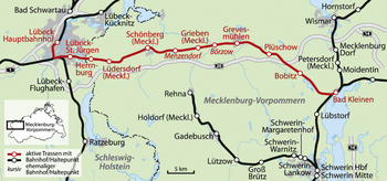 Strecke der Bahnstrecke Lübeck–Bad Kleinen