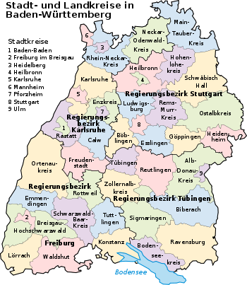 Land Und Stadtkreise In Baden Württemberg