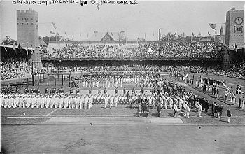 Eröffnung der Spiele im Stockholmer Olympiastadion