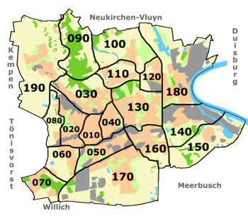 Stadtbezirke in Krefeld