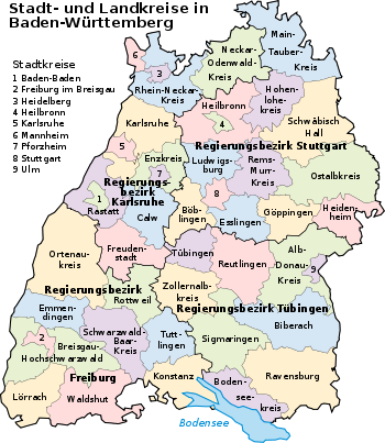 Stadt- und Landkreise in Baden-Württemberg