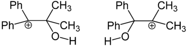 relative Stabilität der Carbenium-Ionen A und B