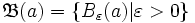 \mathfrak{B}(a)=\{B_\varepsilon(a)|\varepsilon&amp;amp;gt;0\}