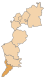 Lage des Bezirkes Jennersdorf innerhalb des Burgenlandes