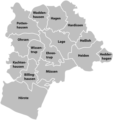Ortsteile der Stadt Lage