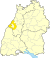 Lage des Landkreises Rastatt in Baden-Württemberg