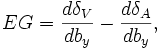 EG=\frac{d\delta_V}{db_y}-\frac{d\delta_A}{db_y},