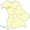Lage des Landkreises Kitzingen in Bayern